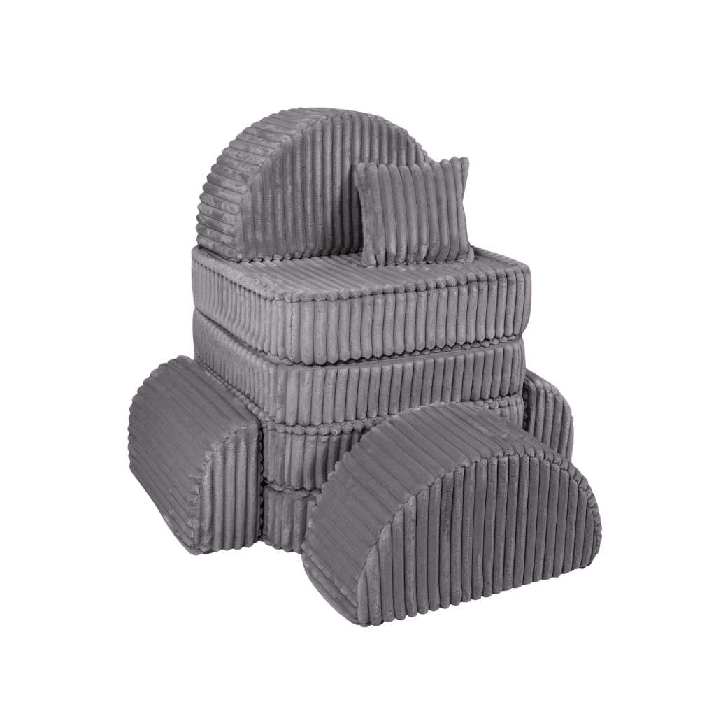 Sofá Modular Médio Infantil - Churros Jurassic Cinza en | Decoração Tinitto – Fabricação europeia