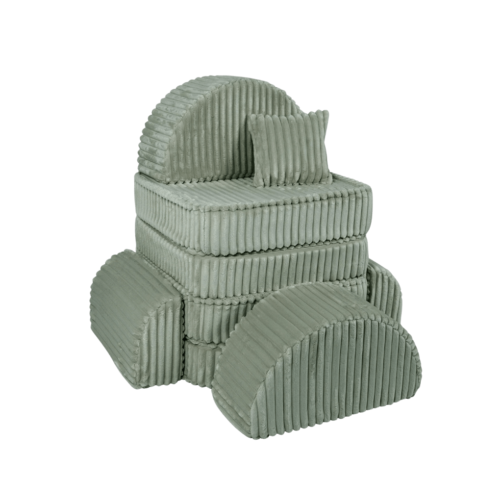 Sofá Modular Médio Infantil - Churros Verde Sage en | Decoração Tinitto – Fabricação europeia