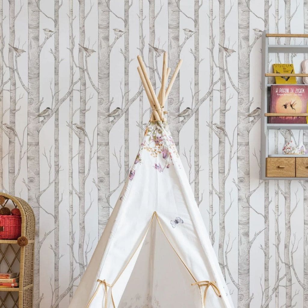 Papel pintado del bosque de abedules | muebles Tinitto – Fabricación europea