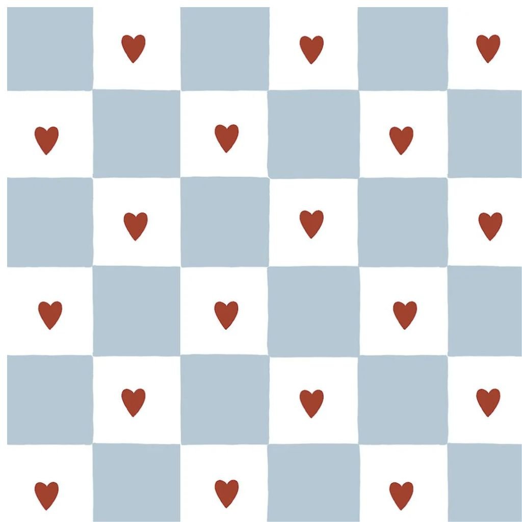 Papel pintado Vichy y Corazones – Estilo campestre elegante y romántico en | muebles Tinitto – Fabricación europea