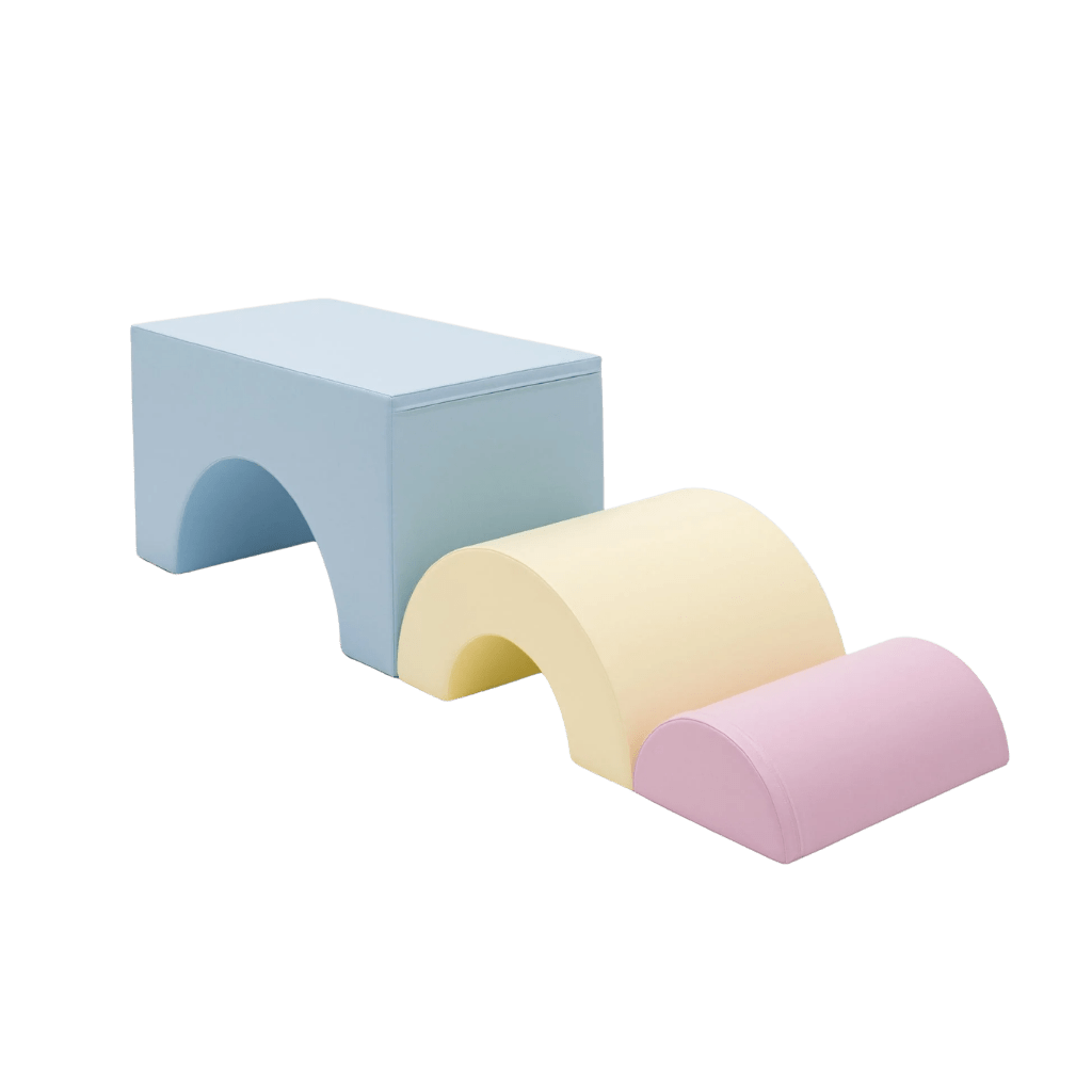 Parcours de Motricité "Rainbow Bridge" – Set Modulable en Mousse (IGLU) - Light Pastel en | Motricidade Tinitto – Fabrication européenne