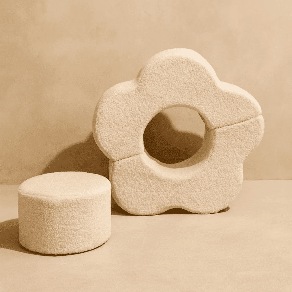 Parcours de Psychomotricité en Mousse "Flower" (3 éléments) - Bearly Crémeux en | Motricidade Tinitto – Fabrication européenne