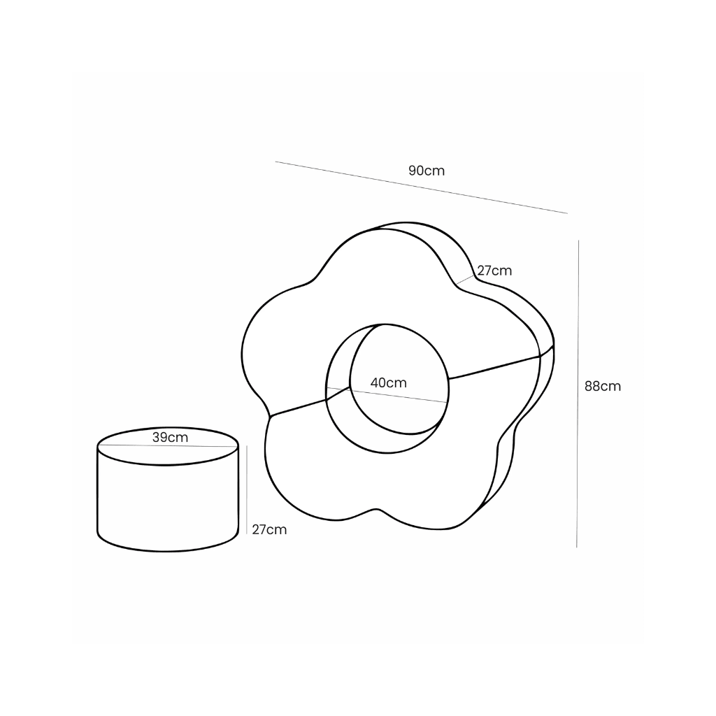 Parcours de Psychomotricité en Mousse "Flower" (3 éléments) - Bearly Crémeux en | Motricidade Tinitto – Fabrication européenne