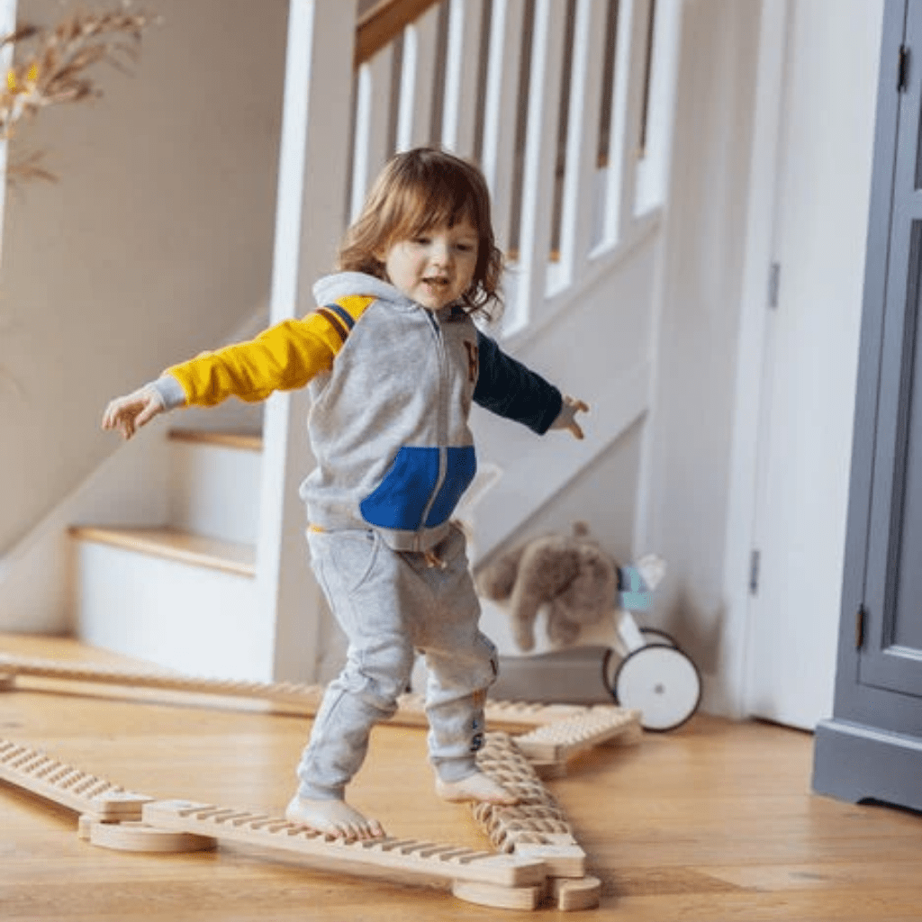 Parcours d'Équilibre Montessori TIPITOO® - Mini Corde blanche en Bois | Motricidade Tinitto – Fabrication européenne