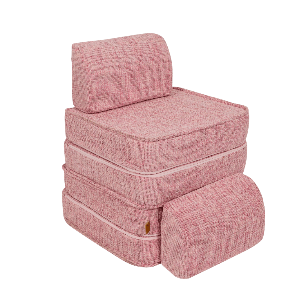 Sofá modular pequeno para crianças - Tangle Bubblegum Pink | Decoração Tinitto – Fabricação europeia