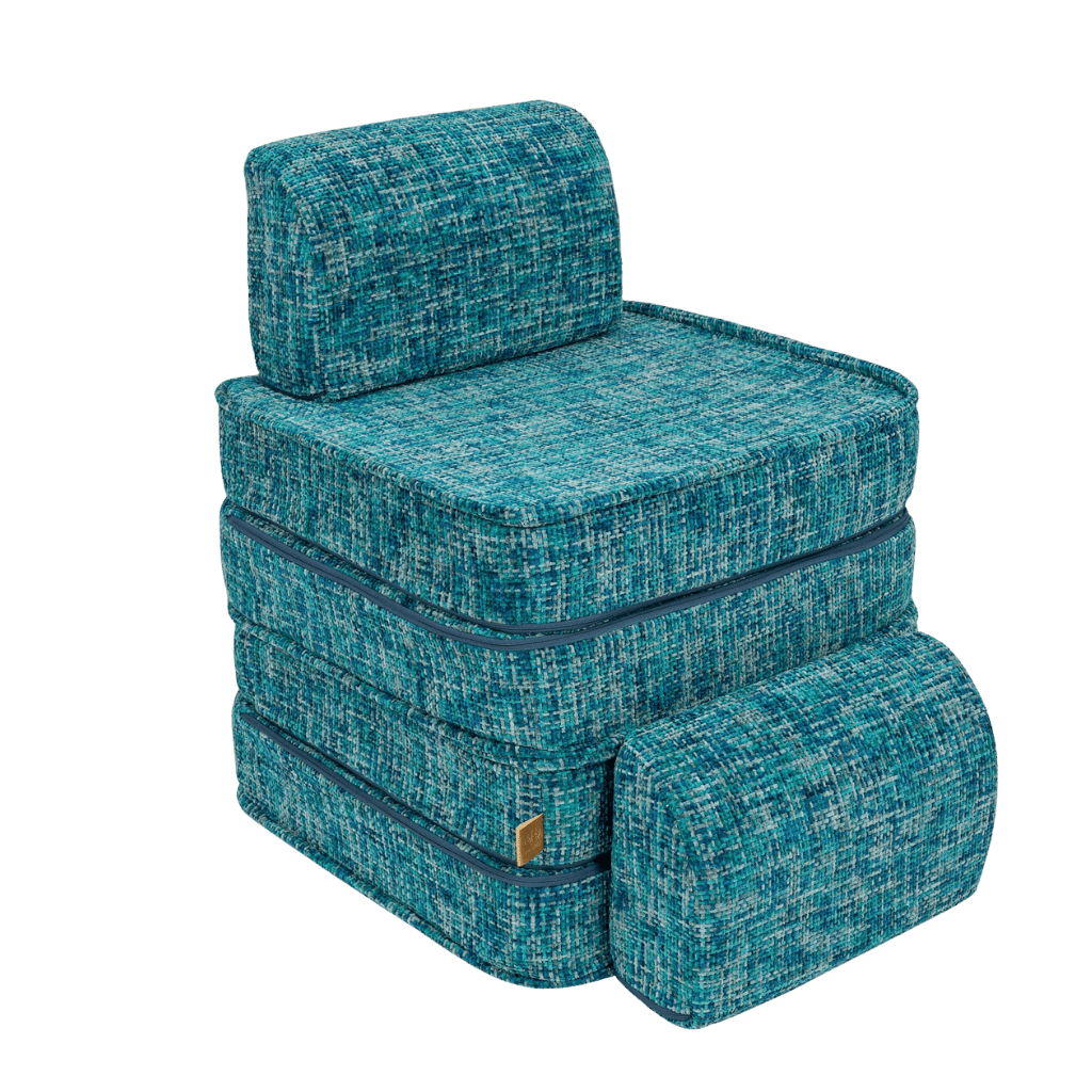 Sofá modular pequeno para crianças - Tangle Lagoon Azul em | Decoração Tinitto – Fabricação europeia