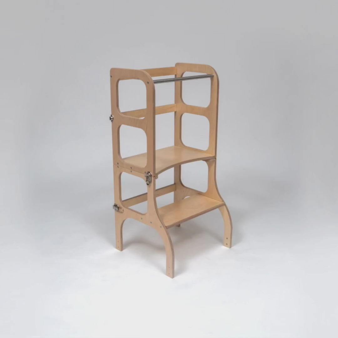 Torre de observação Torre e mesa escalável 2 em 1 - Madeira natural