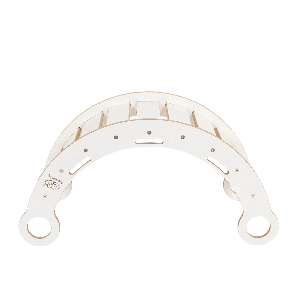 Mecedora cómoda para niños con cojín, tobogán y escalera - Pequeña en rosa polvoriento claro | Motricidade Tinitto – Fabricación europea