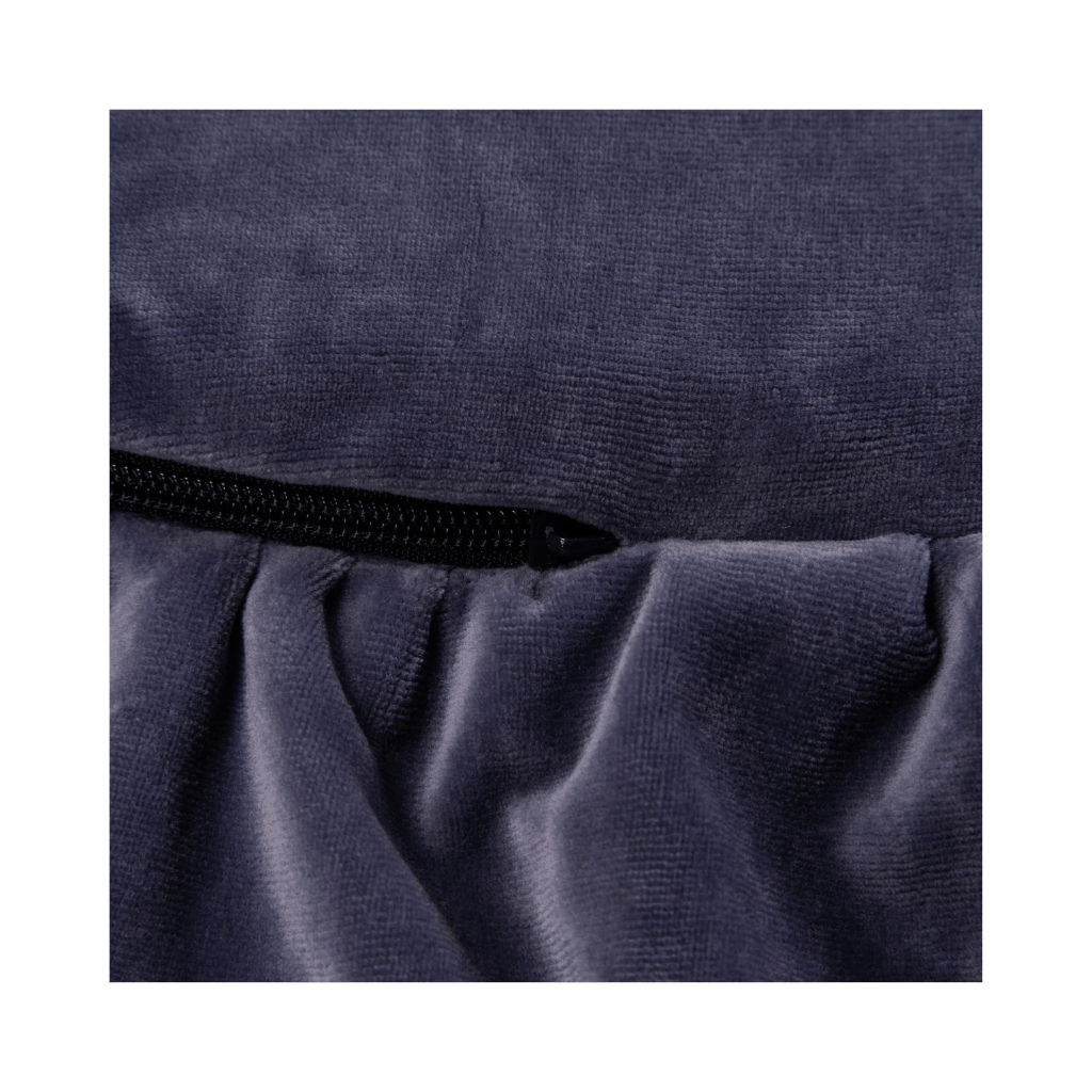 Tapis de Jeu Rond avec Volants en Velours - Bleu - gris en | Motricidade Tinitto – Fabrication européenne