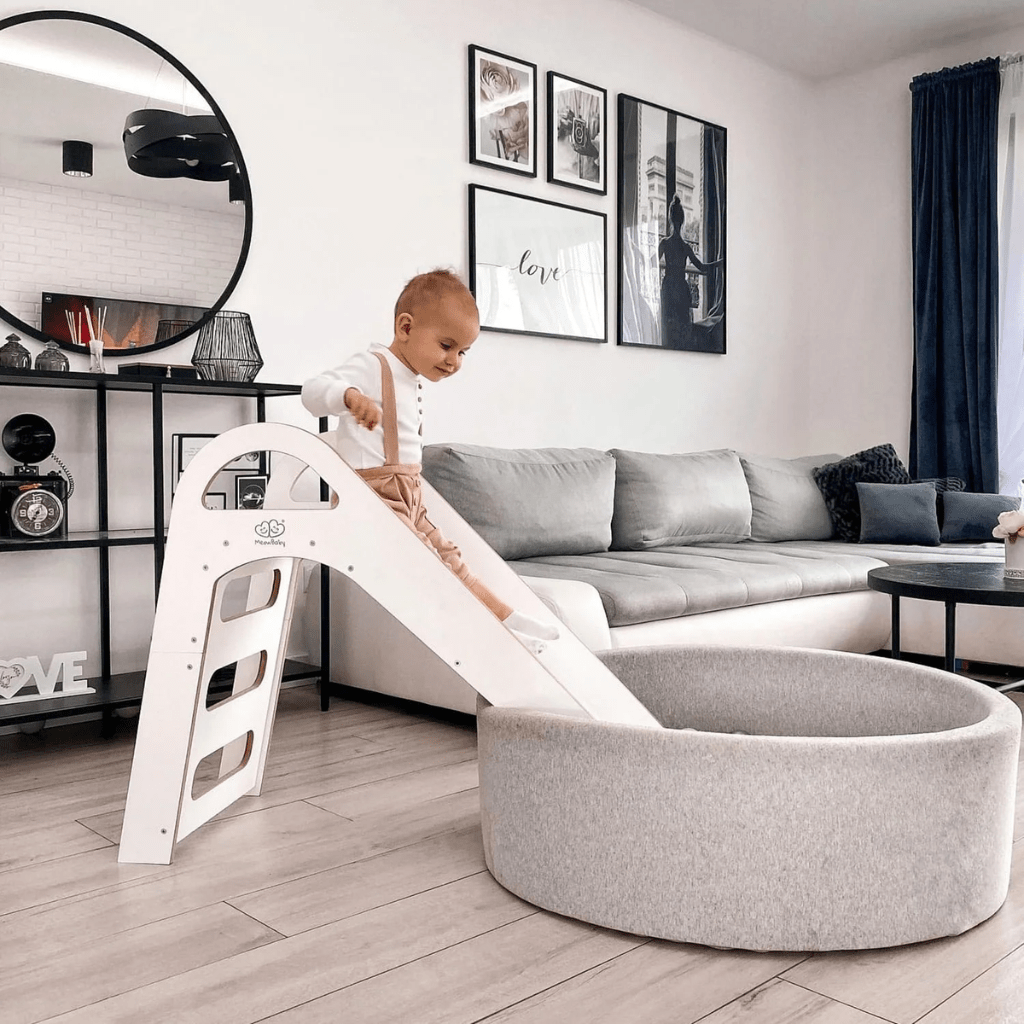 Tobogán de madera escandinavo para niños, 87 x 46 cm | Motricidade Tinitto – Fabricación europea