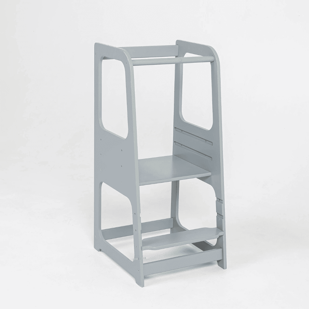 torre de ayuda Montessori en gris | Motricidade Tinitto – Fabricación europea