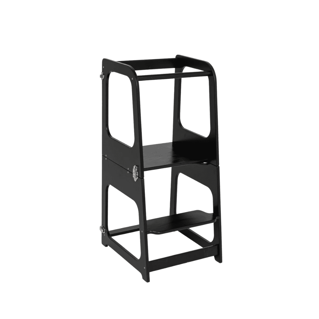 Tour de Cuisine Transformable / Table et Chaise en black | Motricidade Tinitto – Fabrication européenne