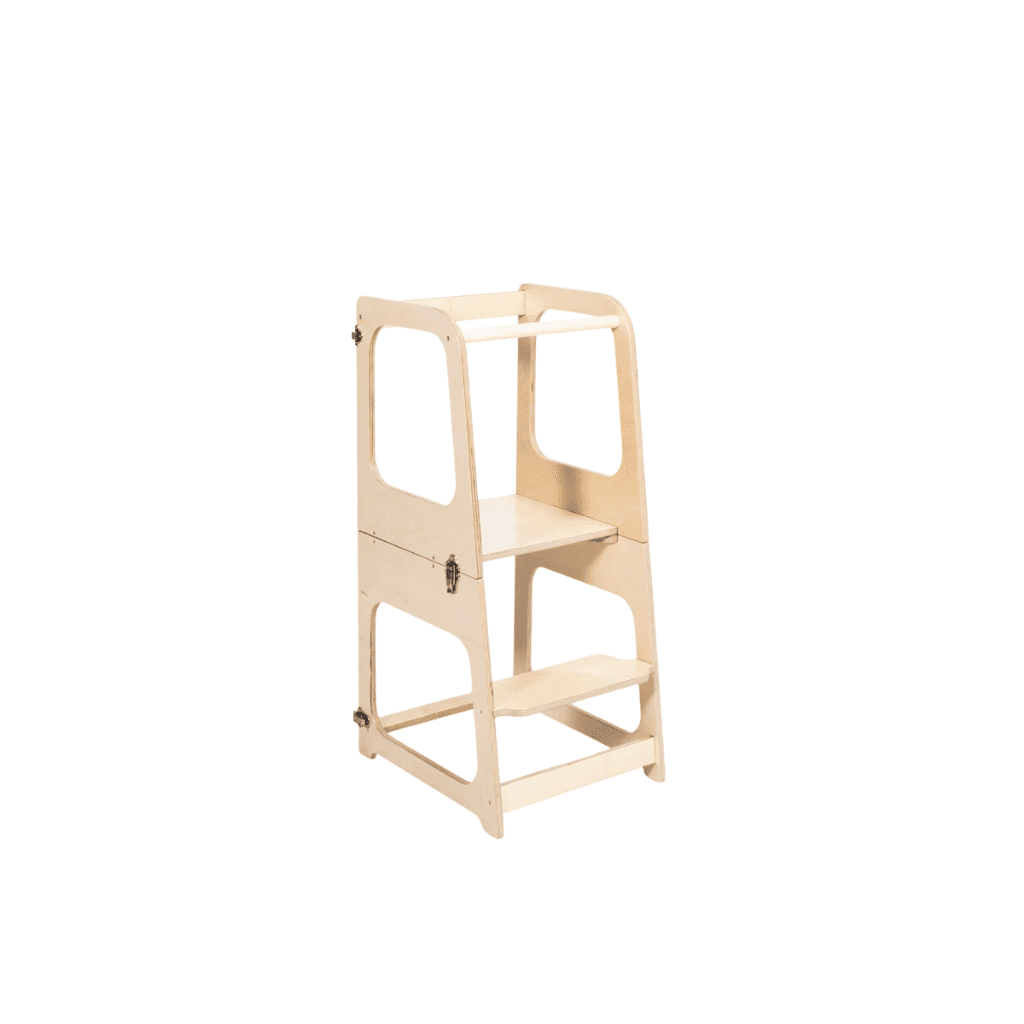 Tour de Cuisine Transformable / Table et Chaise en White | Motricidade Tinitto – Fabrication européenne