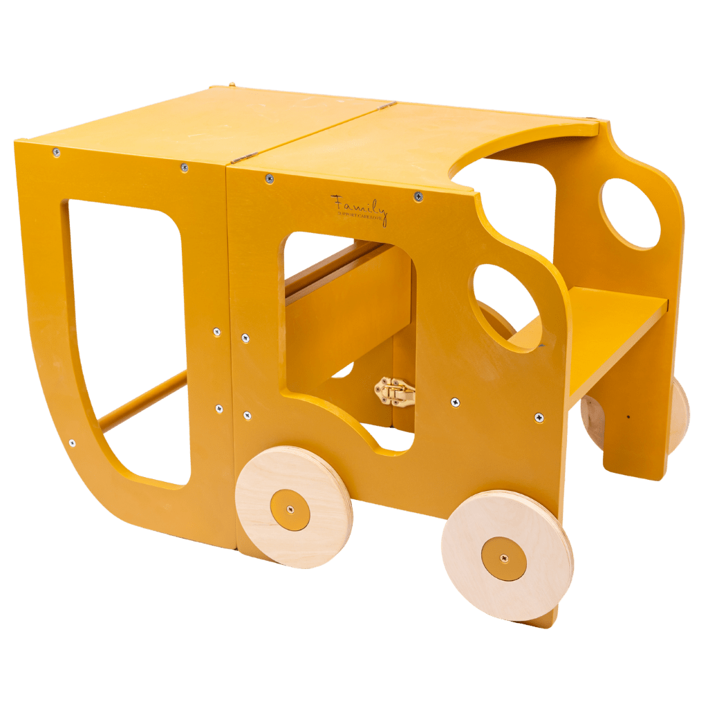 Tour d'Observation Convertible "Little Car" – Bureau & Marchepied 2 - en - 1 en Safari | Motricidade Tinitto – Fabrication européenne