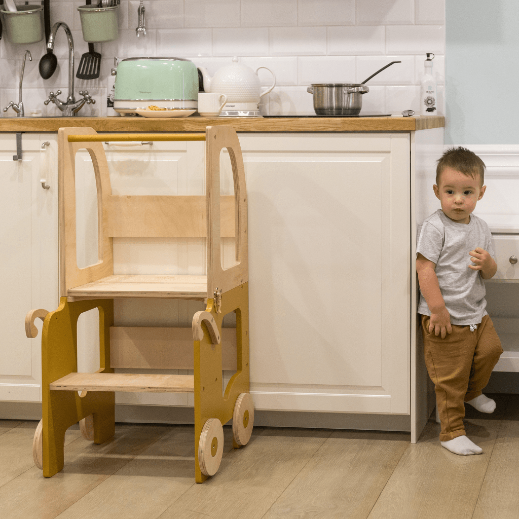 Tour d'Observation "Le Chariot" – Bureau & Éveil 2 - en - 1 en Pink/Gris | Motricidade Tinitto – Fabrication européenne