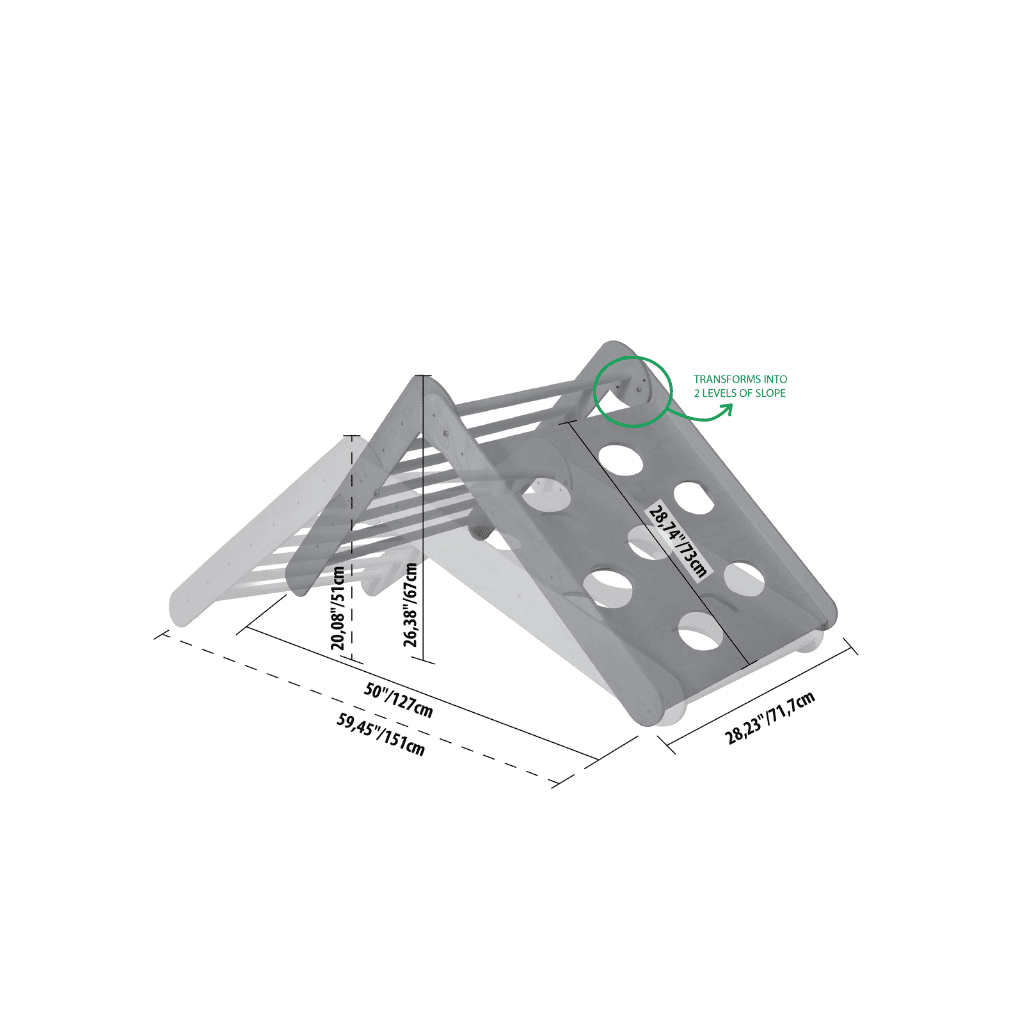 Triângulo de Escalada Montessori Dobrável 2 em - 1 pol | Motricidade Tinitto – Fabricação europeia