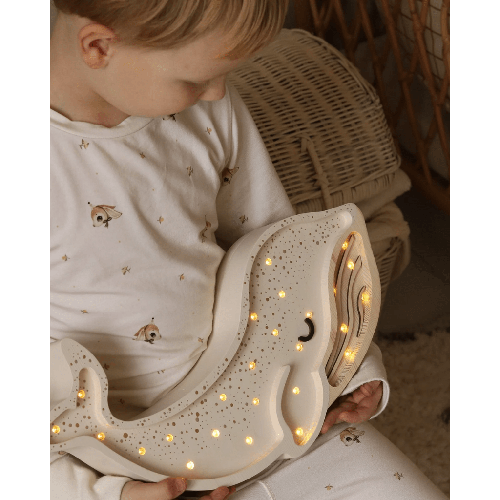 Veilleuse Baleine en Bois de Pin en Blanc | Decoração Tinitto – Fabrication européenne