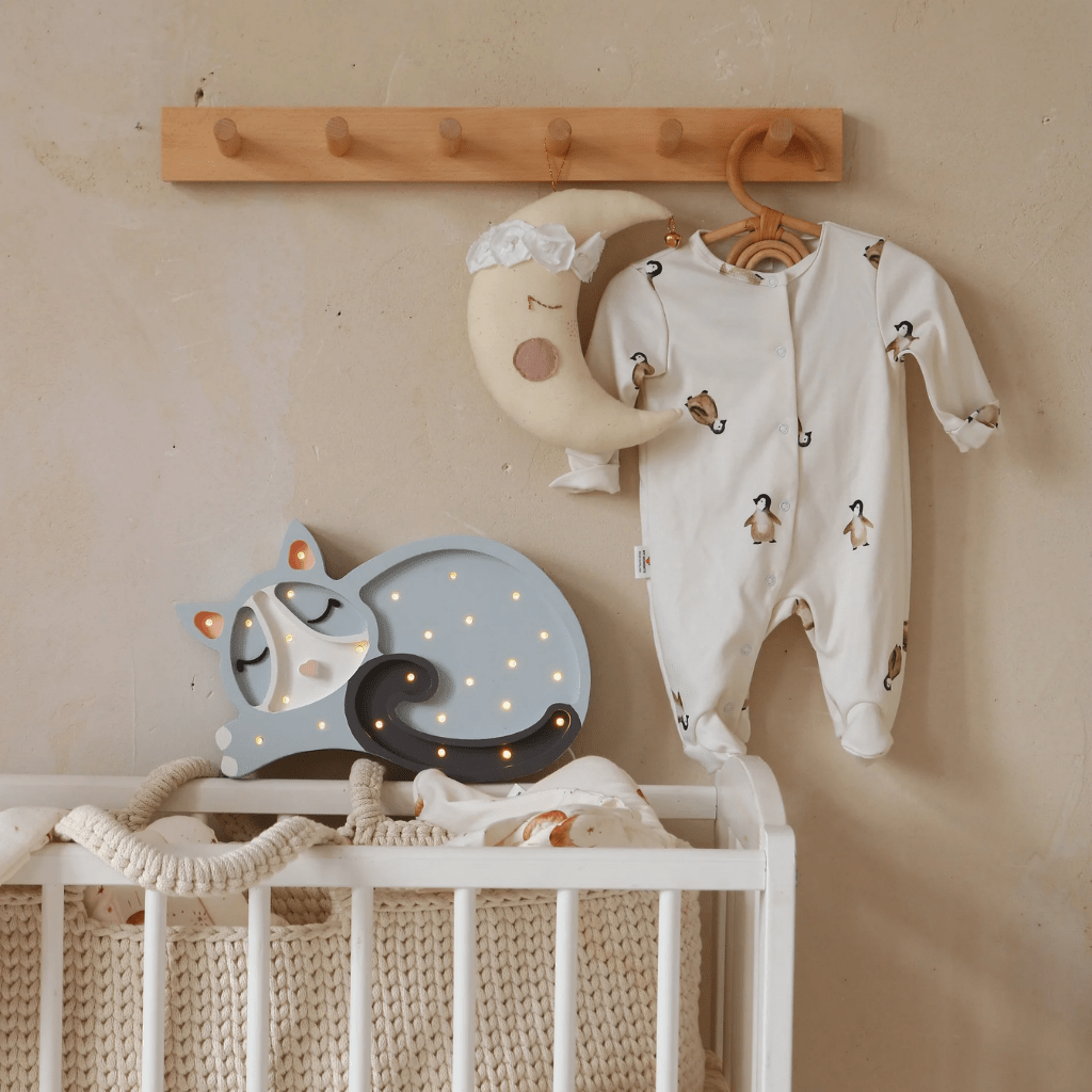 Veilleuse Chat en Bois de Pin en Gris | Decoração Tinitto – Fabrication européenne