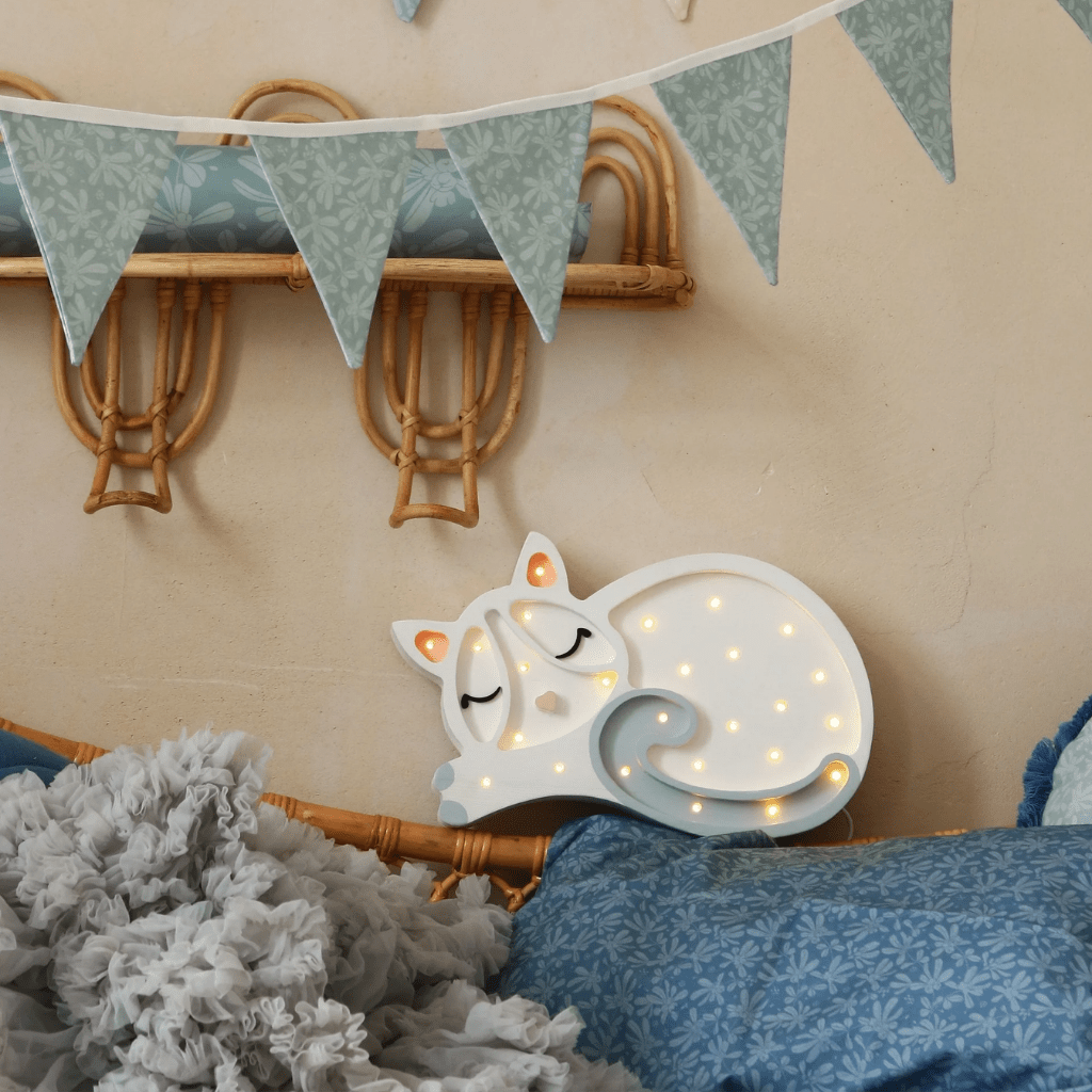 Veilleuse Chat en Bois de Pin en Gris | Decoração Tinitto – Fabrication européenne