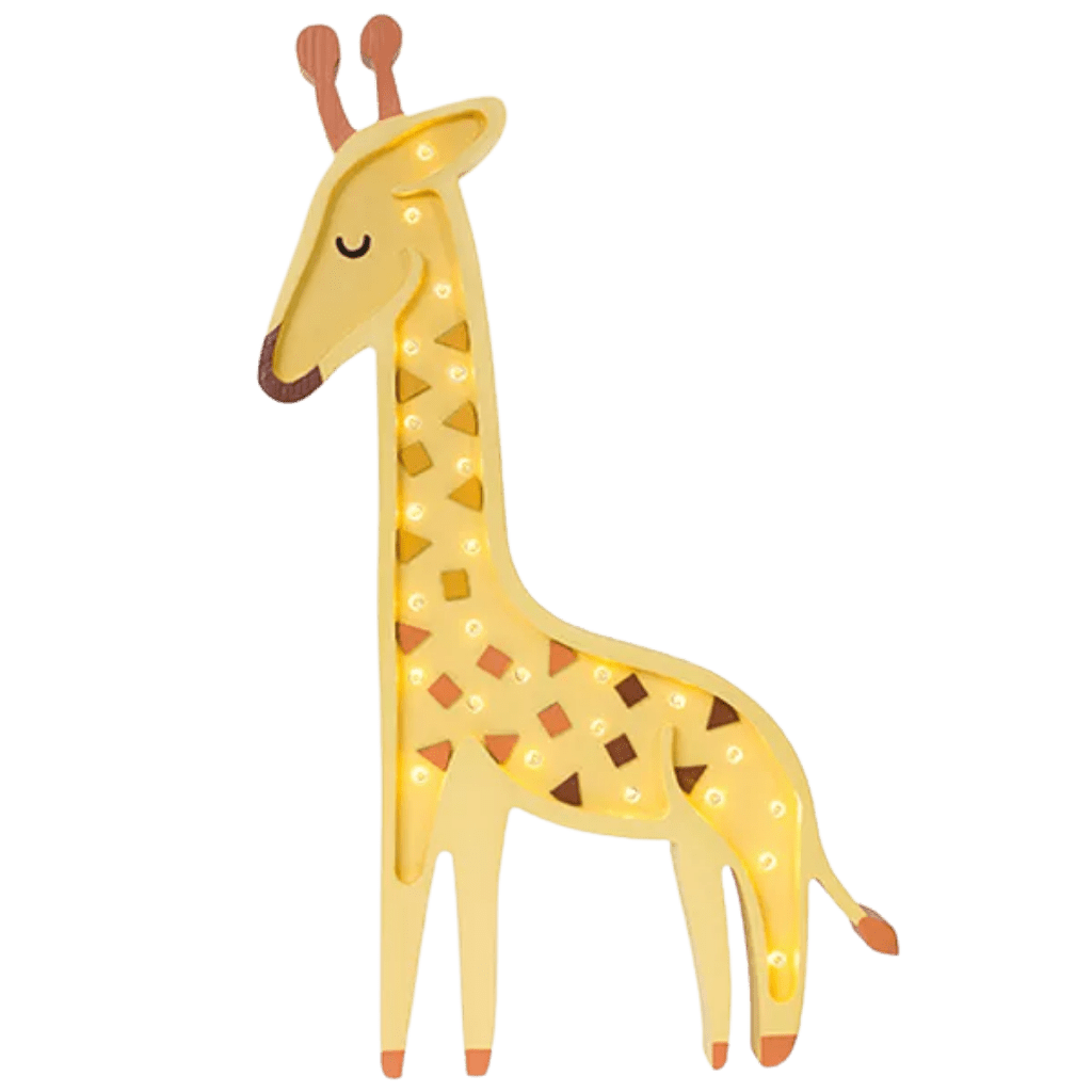Veilleuse Girafe en Bois de Pin en Jaune | Decoração Tinitto – Fabrication européenne