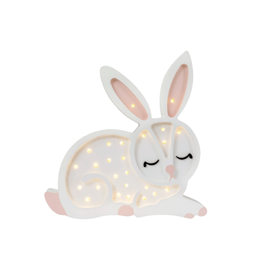 Veilleuse Lapin en Bois de Pin en Blanc | Decoração Tinitto – Fabrication européenne