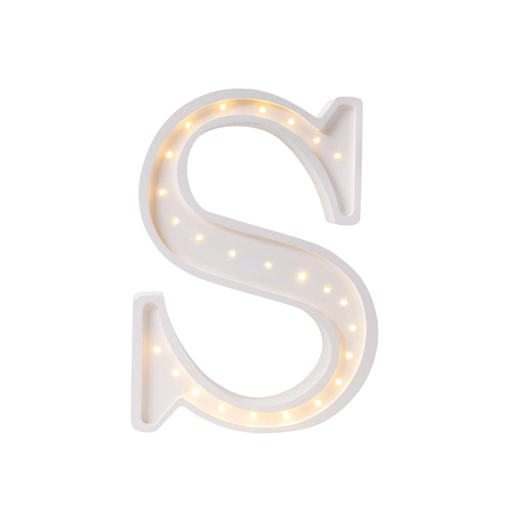 Veilleuse Lettre "S" en Bois de Pin en L | Decoração Tinitto – Fabrication européenne