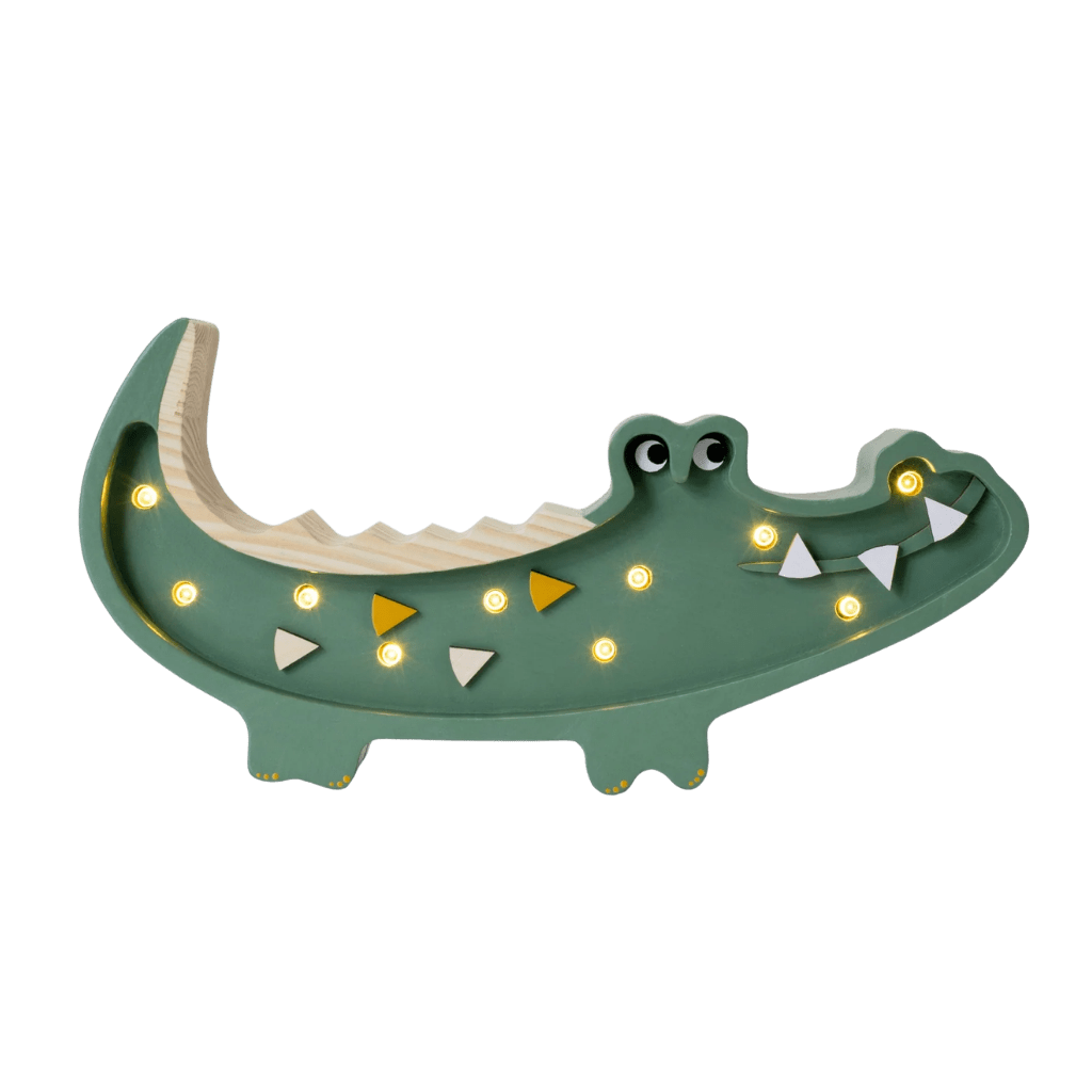 Veilleuse Mini Crocodile en Bois de Pin en Vert | Decoração Tinitto – Fabrication européenne