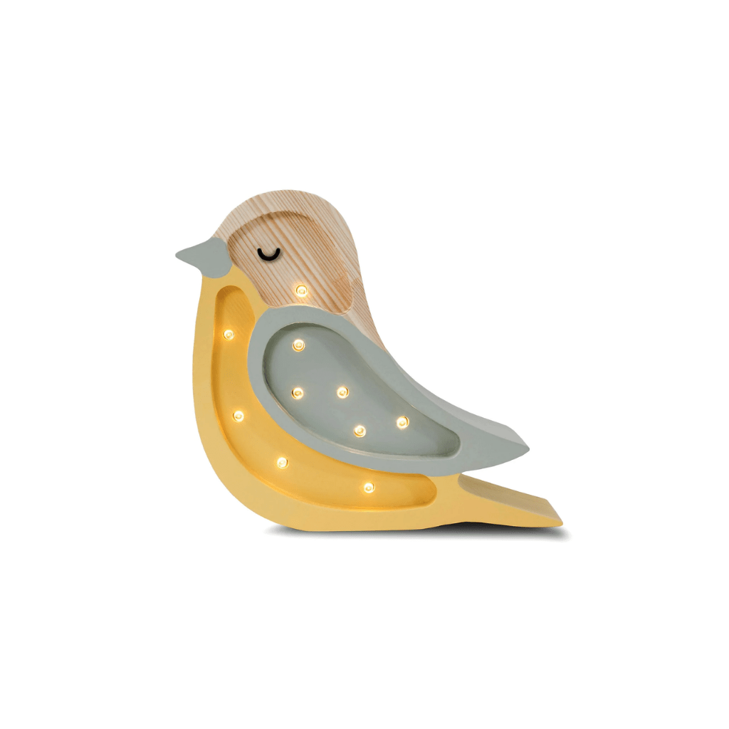 Veilleuse Mini Oiseau en Bois de Pin en Vert Sauge | Decoração Tinitto – Fabrication européenne