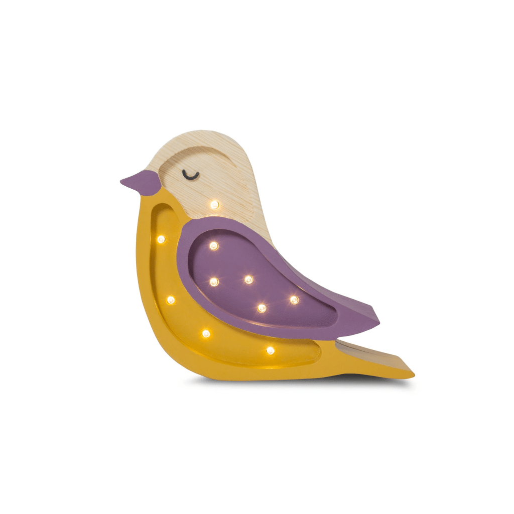 Veilleuse Mini Oiseau en Bois de Pin en Violet | Decoração Tinitto – Fabrication européenne