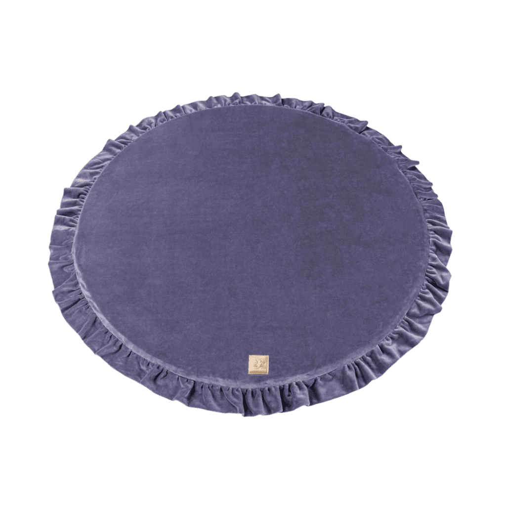 Velura – Alfombra de juego redonda de terciopelo suave para bebé en MidnightBlue | Comodidad Tinitto – Fabricación europea